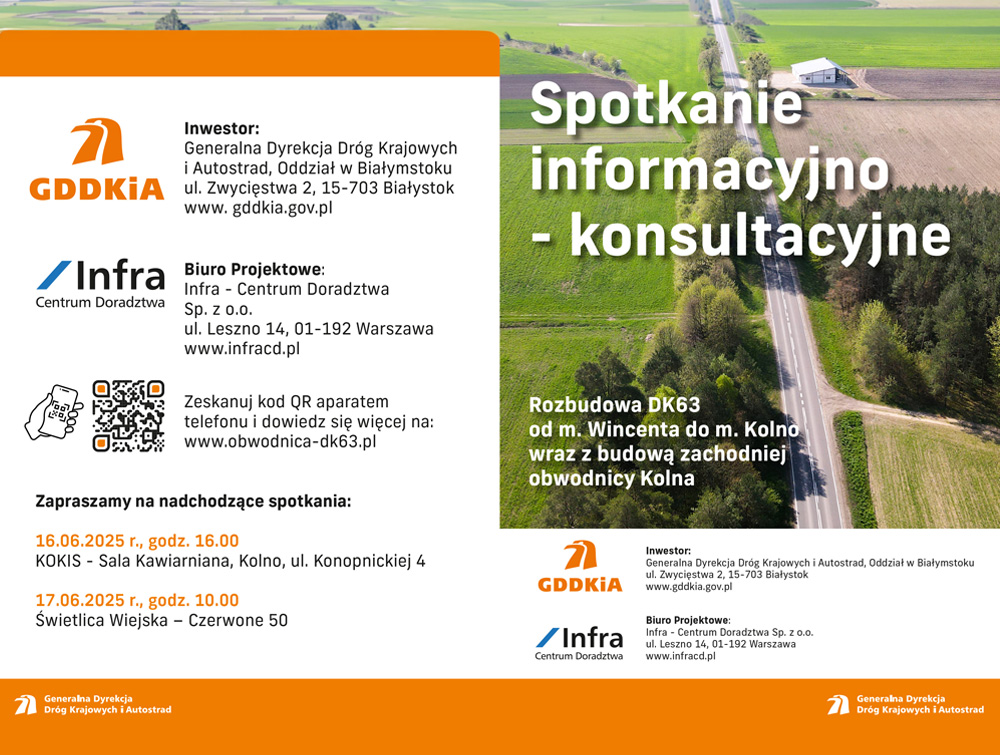 Rozbudowa DK63 i zachodnia obwodnica Kolna